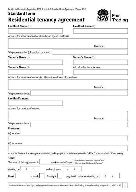 A tenancy template with a clear outline of utilities and responsibilities