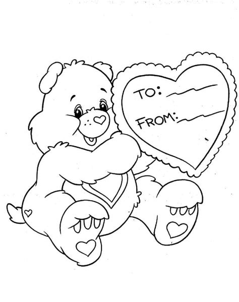 Tenderheart Bear coloring page printable for kids