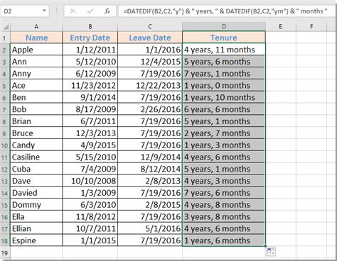 Formula in Excel