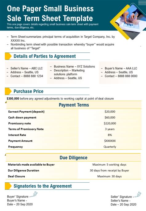 Term Sheet Template 1