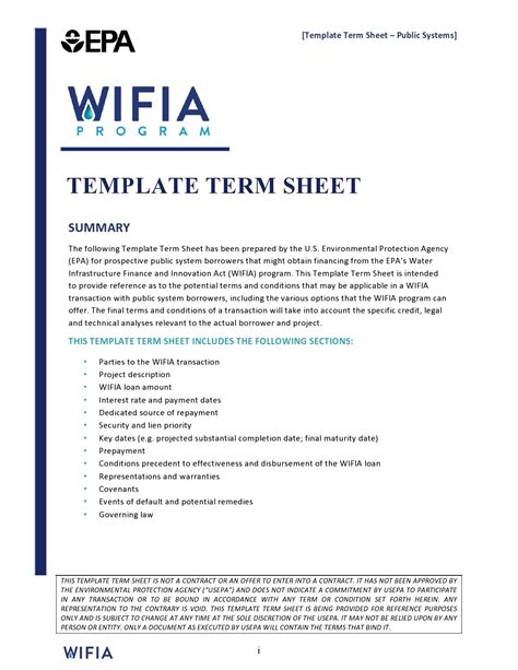 Term Sheet Template 2