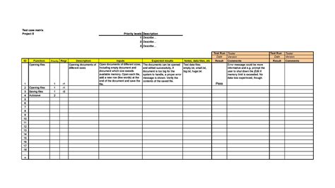 Test Case Template Structure Example