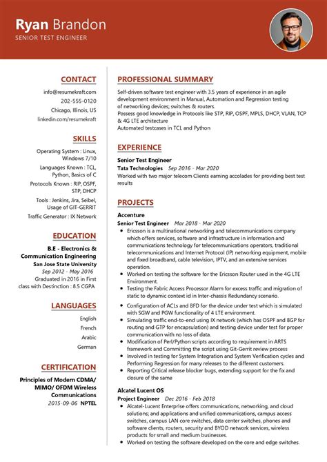 Test Engineer Resume Format 4