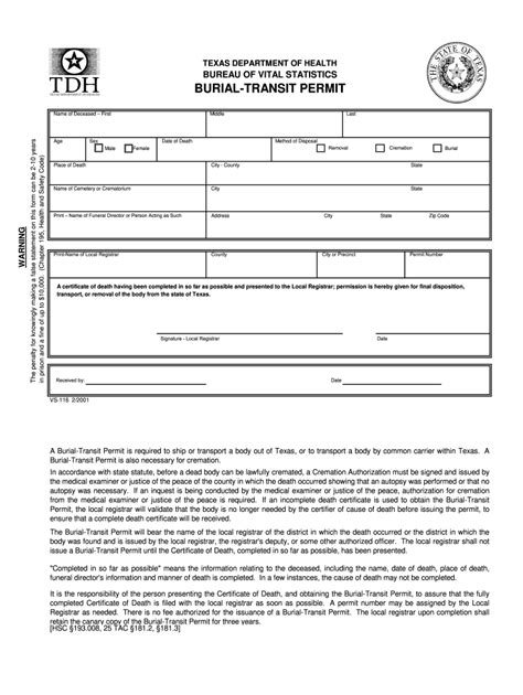 Texas 144-hour permit form