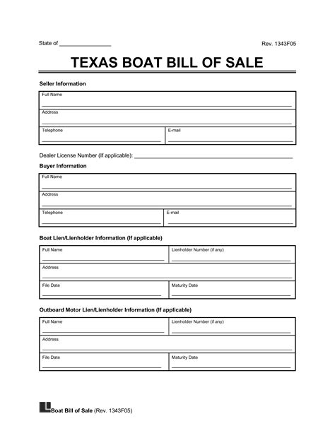 Texas Bill of Sale Template 4