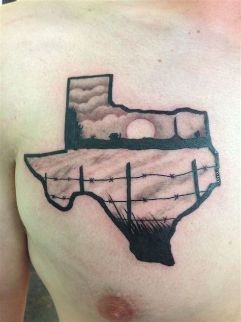 Texas map tattoo design