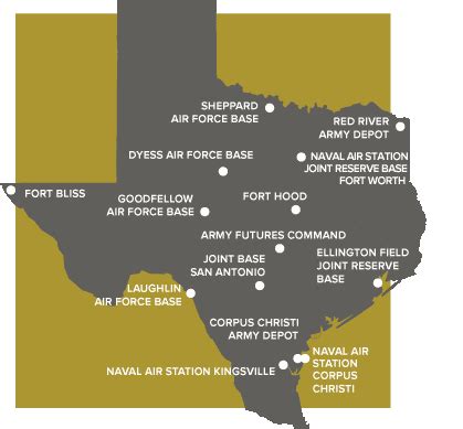 Texas Military Base Map