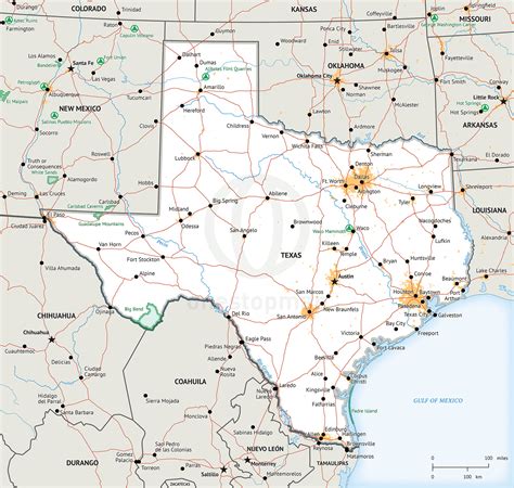 Texas Printable Map