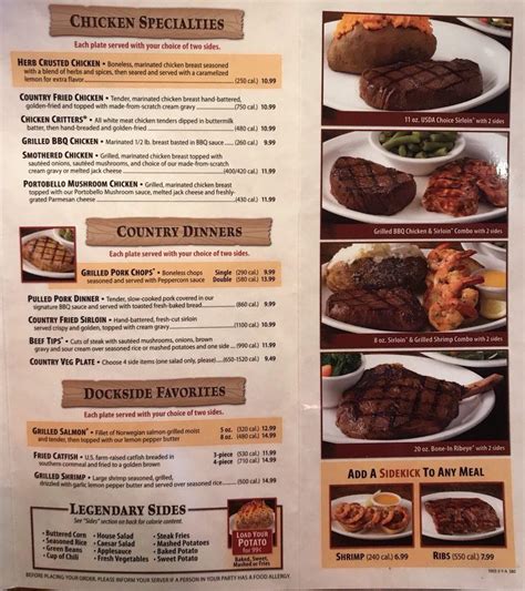 Texas Roadhouse Menu Items