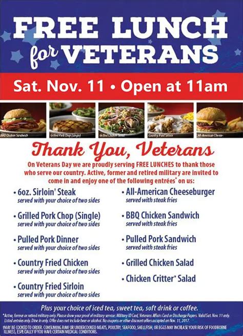 Texas Roadhouse Veterans Day Offer