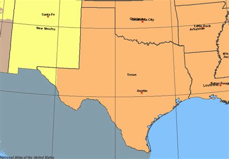 Texas Time Zones Map