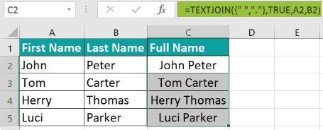 Combining text strings from multiple columns