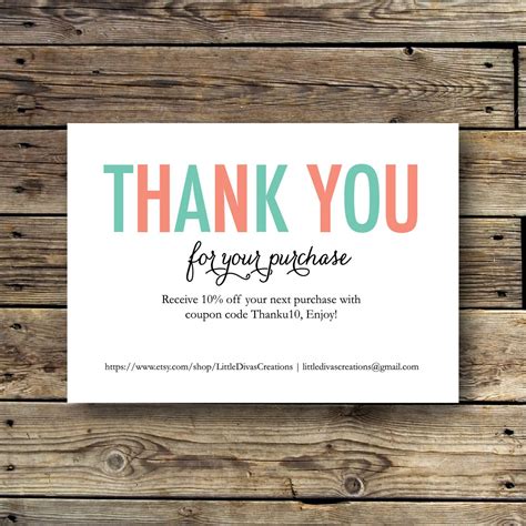 Thank You Business Card Examples