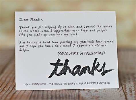 Thank You Business Card Message Ideas