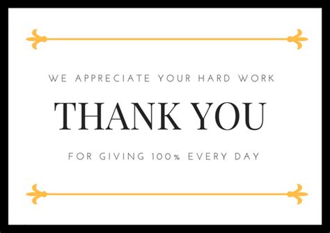 Thank You Card Template for Employees