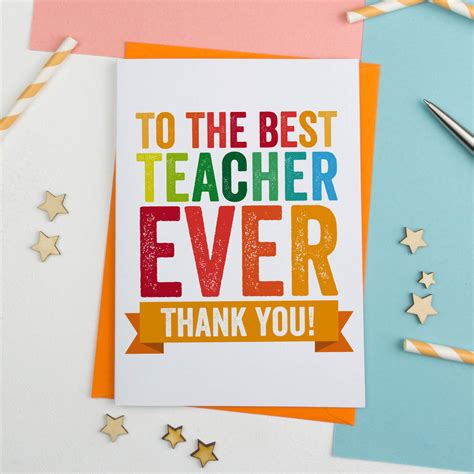 A sample of thank you cards for teachers