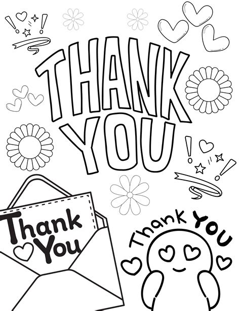 A sample of thank you coloring pages