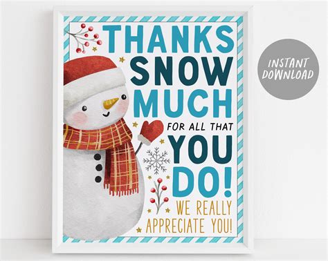 Thank You Snow Much Printable