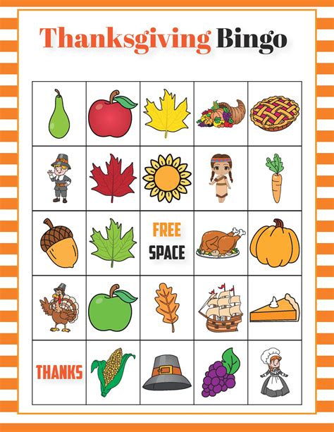 Thanksgiving Bingo Cards for Large Groups