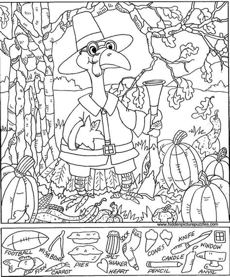 Thanksgiving Hidden Pictures Printables for Kids