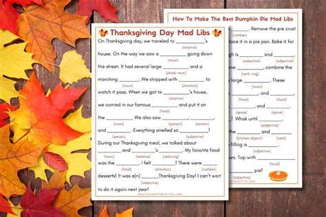 Thanksgiving Mad Libs printable 5