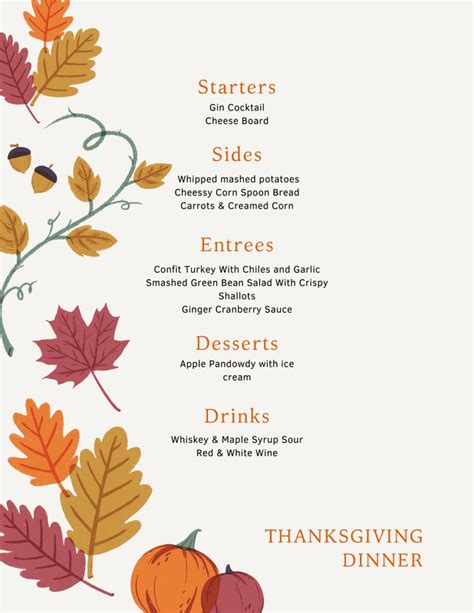 Thanksgiving Menu Template in Microsoft Word