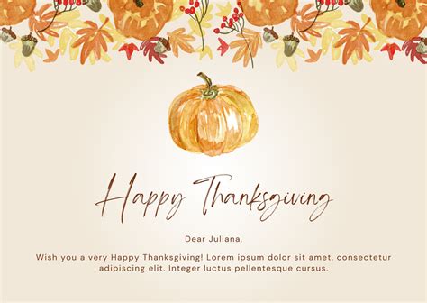 Thanksgiving Postcard Template