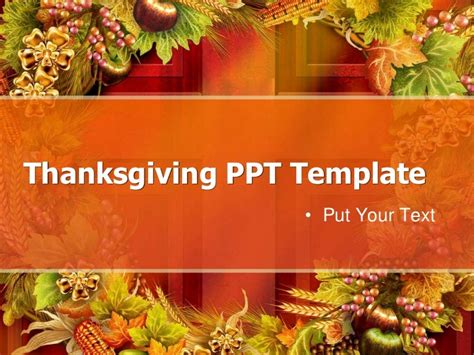 A screenshot of a Thanksgiving-themed PowerPoint template