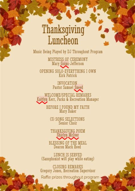 Thanksgiving Program