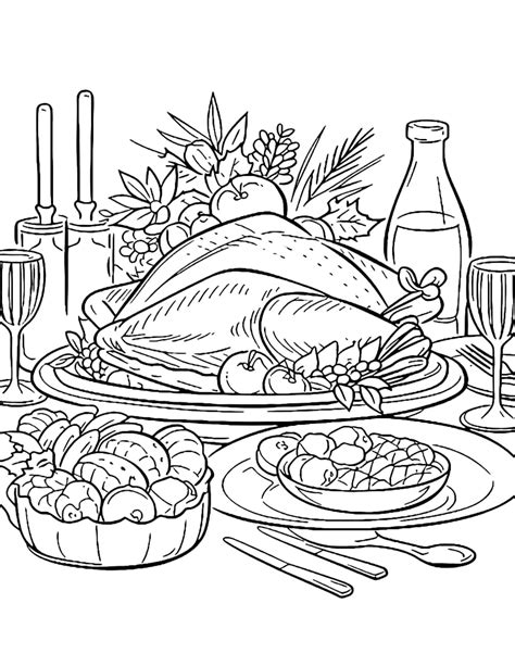 Thanksgiving Table Coloring Sheets