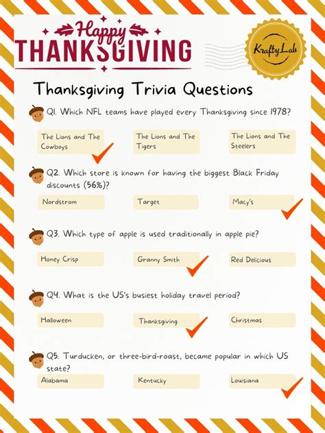 Thanksgiving Trivia Questions and Answers