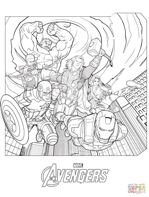 The Avengers Colouring Page