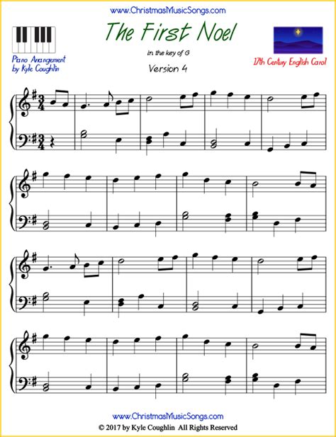 The First Noel Piano Sheet Music