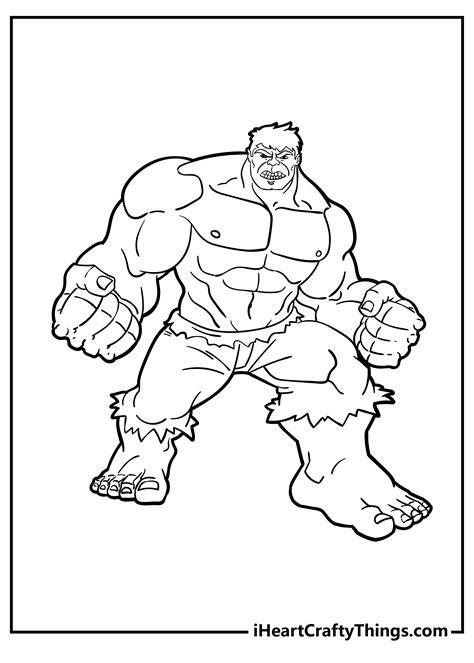 The Hulk Colouring Page