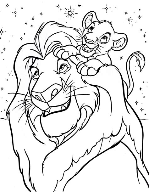 The Lion King Colouring Sheet for Adults and Kids