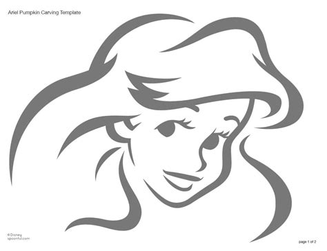 The Little Mermaid Ariel Pumpkin Stencil