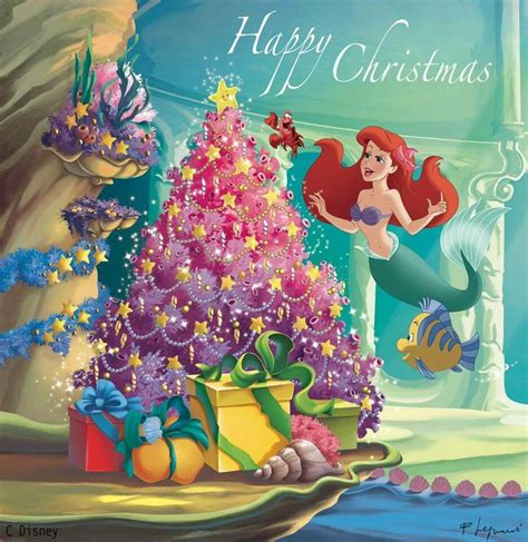 The Little Mermaid Christmas coloring page