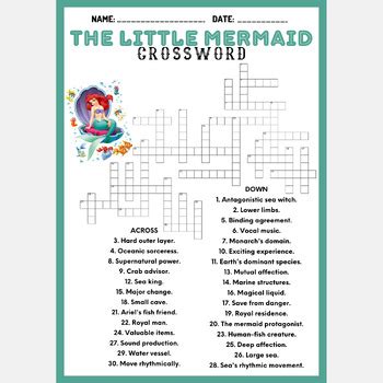 The Little Mermaid Crossword Puzzle