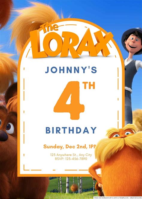 The Lorax Invitation