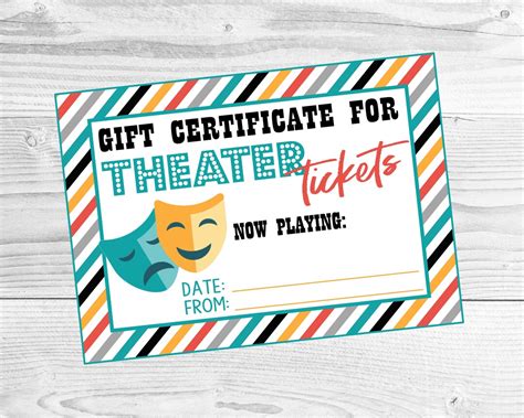 Theater Production Ticket Gift Certificate