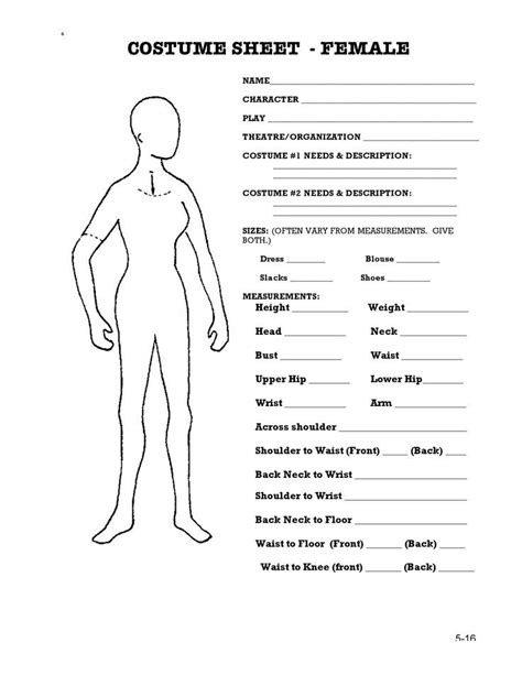 Theatre Costume Design Template 1