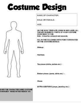 Theatre Costume Design Template 3