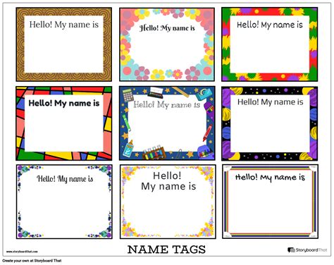 Theme-based name tags design example