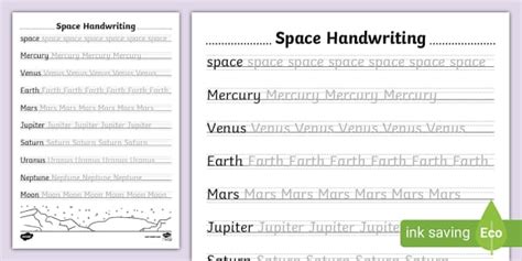 Themed Handwriting Practice Sheets