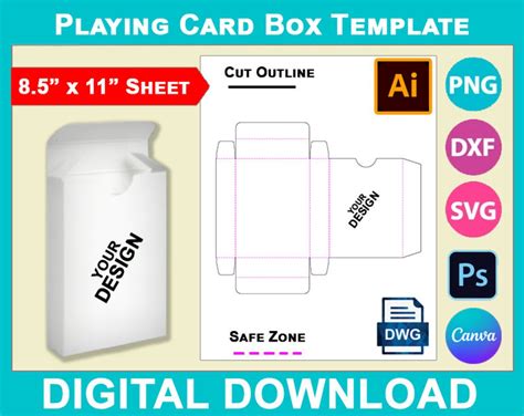 Themed playing card box template design