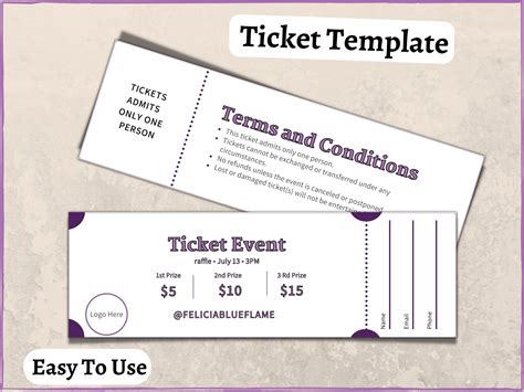 Themed Raffle Ticket Template