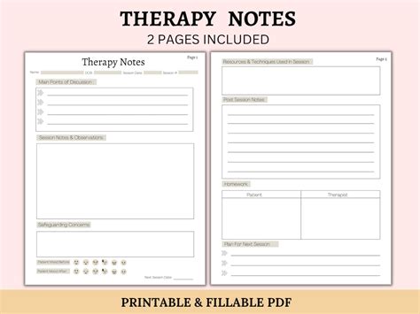 Therapy Notes Template Example 1