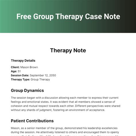 Therapy Notes Template Example 2