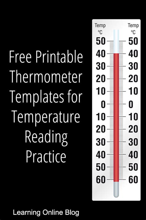 Thermometer template for medical use