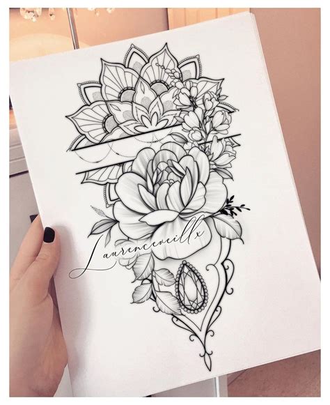 Thigh Tattoo Stencil Designs